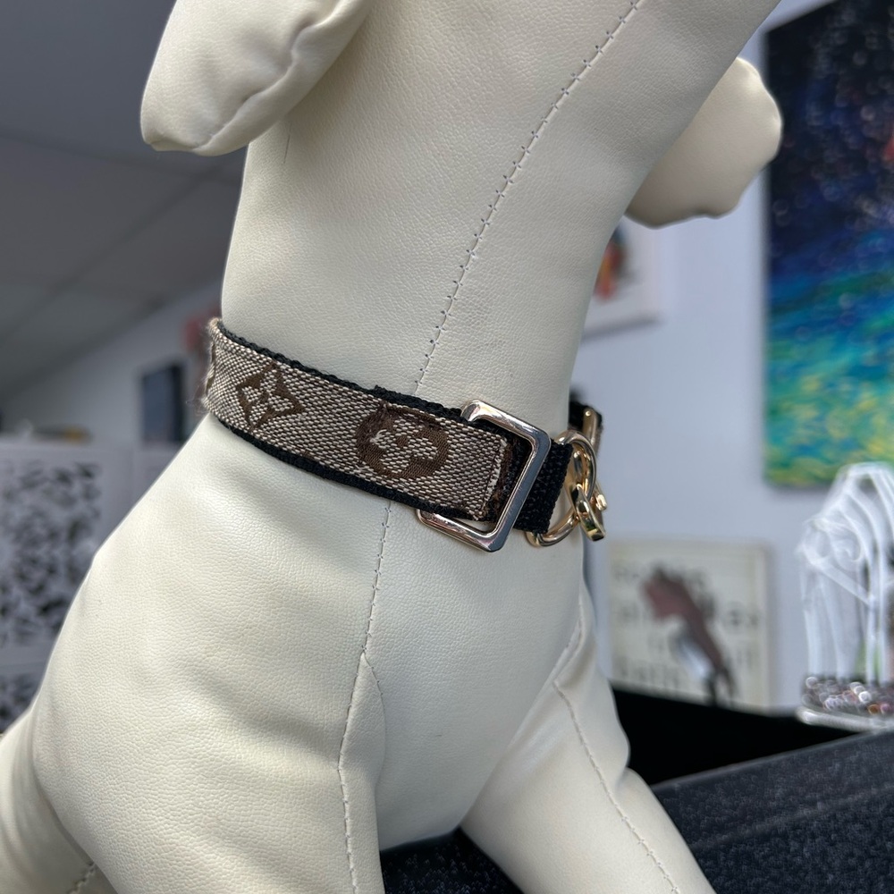 Designer Brown and Black Dog Collar